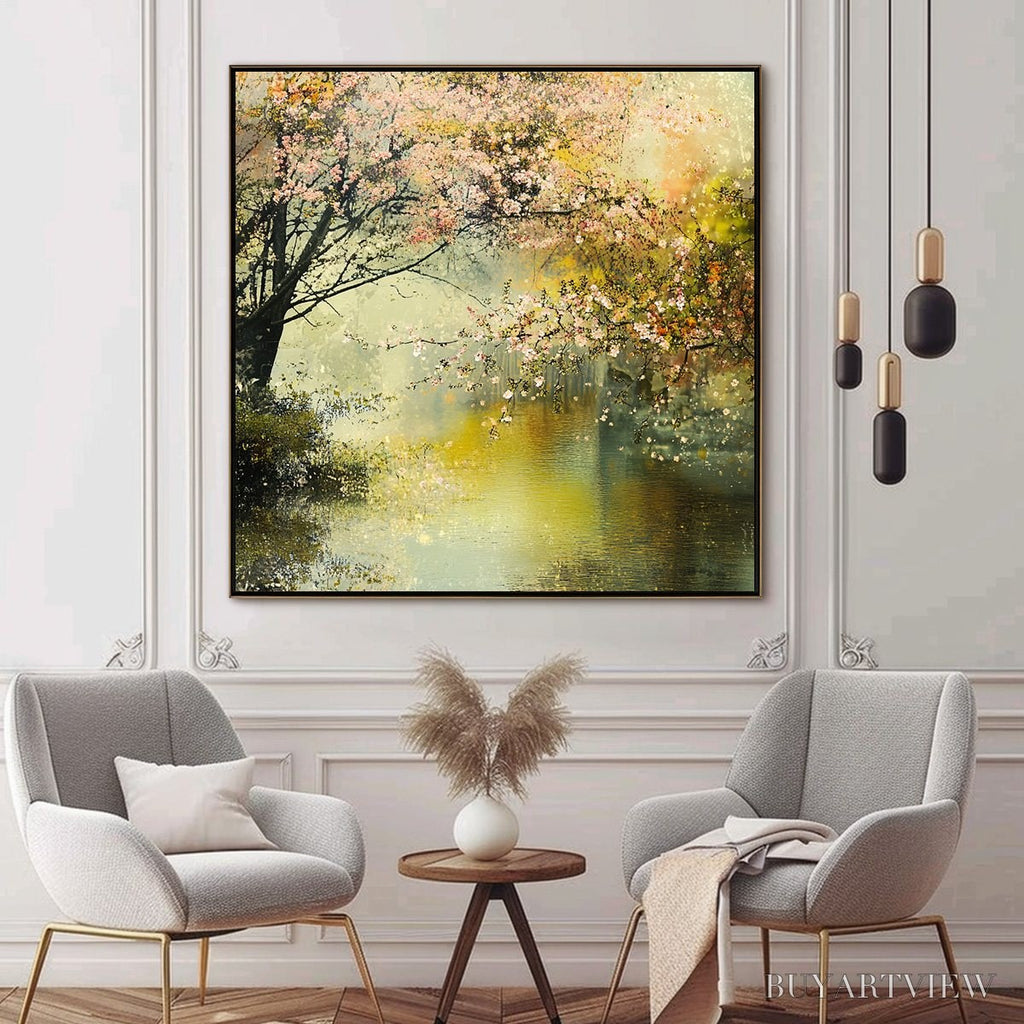 ARTOVITAS Spring Reverie – Impressionist Floral Landscape Oil Painting - image 5