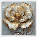 ARTOVITAS Golden Bloom – Textured Impasto Floral Oil Painting with Gold Accents - image 1