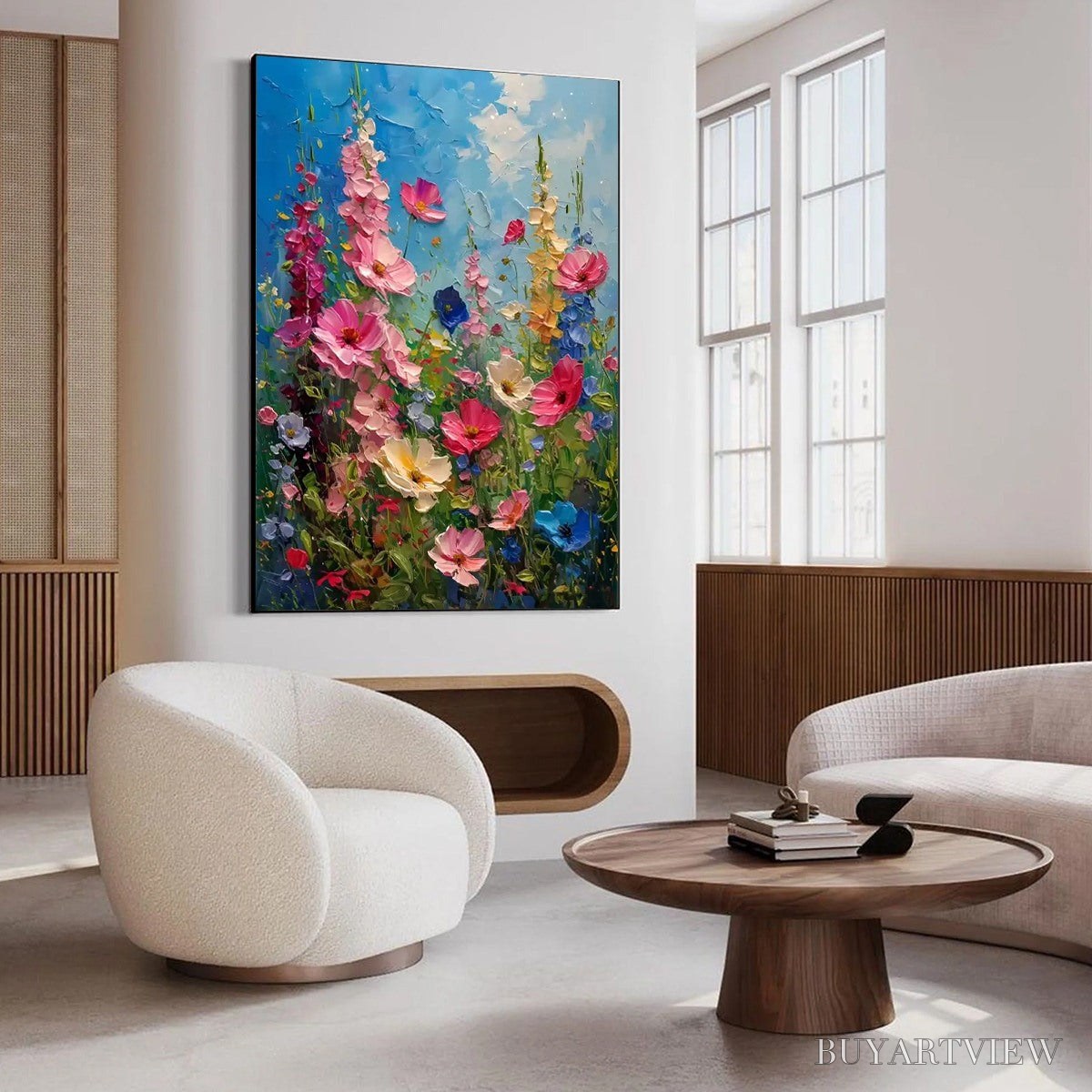 ARTOVITAS Summer Meadow Dance – Textured Impasto Floral Oil Painting - image 4