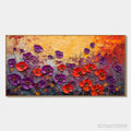 ARTOVITAS Poppy Field Symphony – Textured Impasto Floral Oil Painting - image 1