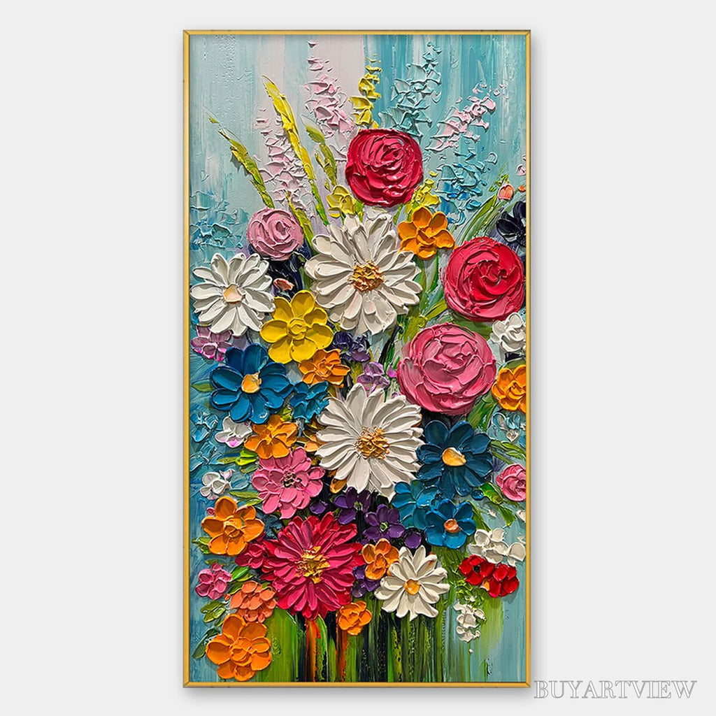 ARTOVITAS Summer Bouquet – Colorful Floral Impasto Oil Painting - image 2