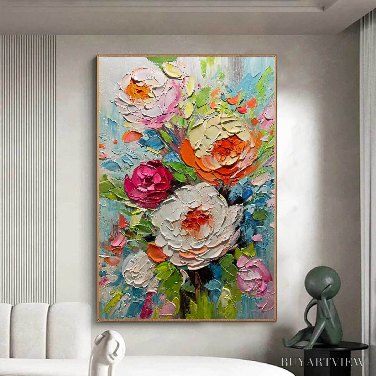 ARTOVITAS Blooming Rhapsody – Colorful Floral Impasto Oil Painting - image 2