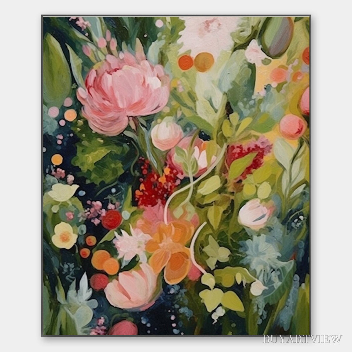 ARTOVITAS Blooming Rhapsody – Textured Floral Oil Painting - image 1