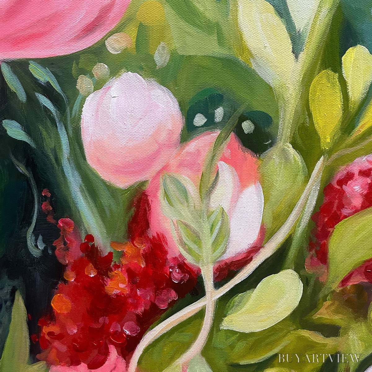 ARTOVITAS Blooming Rhapsody – Textured Floral Oil Painting - image 6