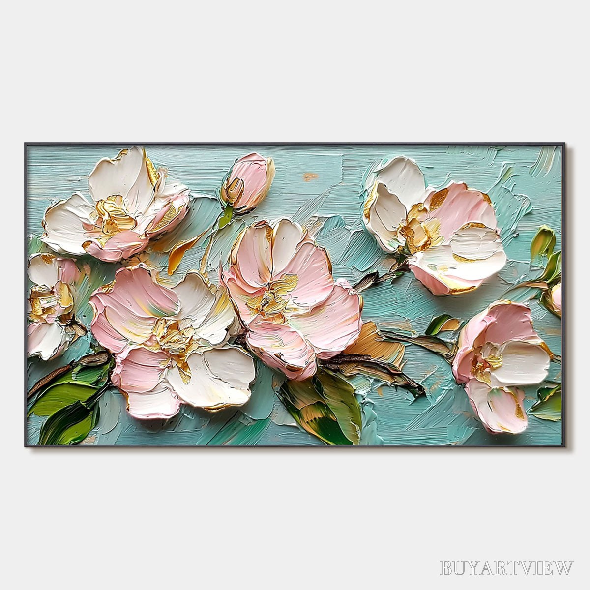 ARTOVITAS Blossom Serenade – Textured Impasto Floral Oil Painting - image 1