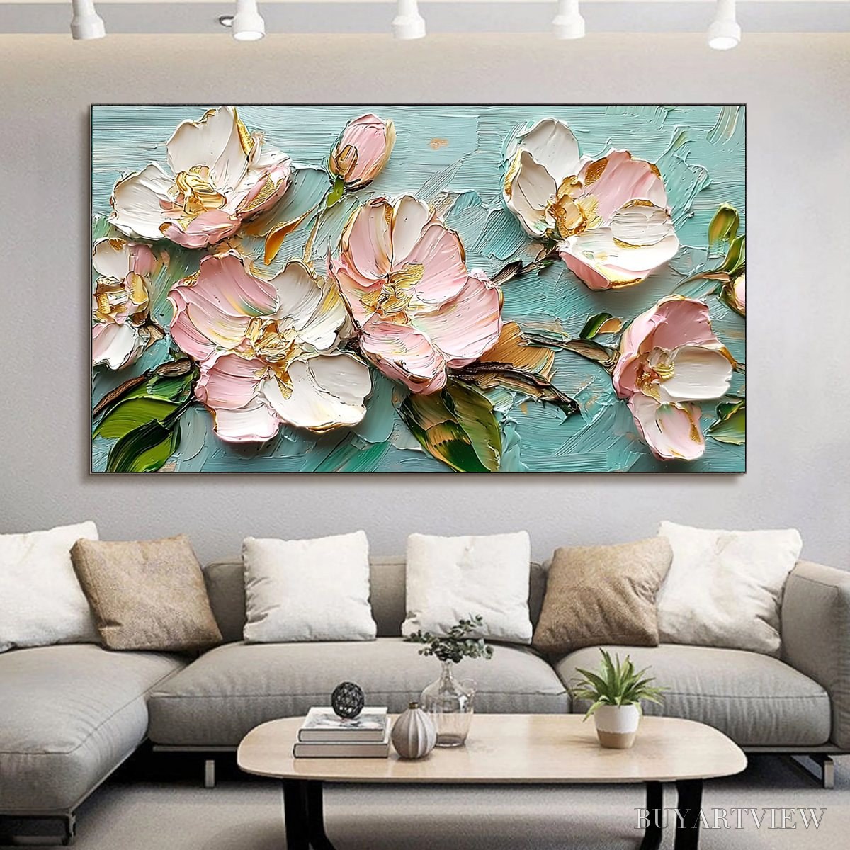 ARTOVITAS Blossom Serenade – Textured Impasto Floral Oil Painting - image 2