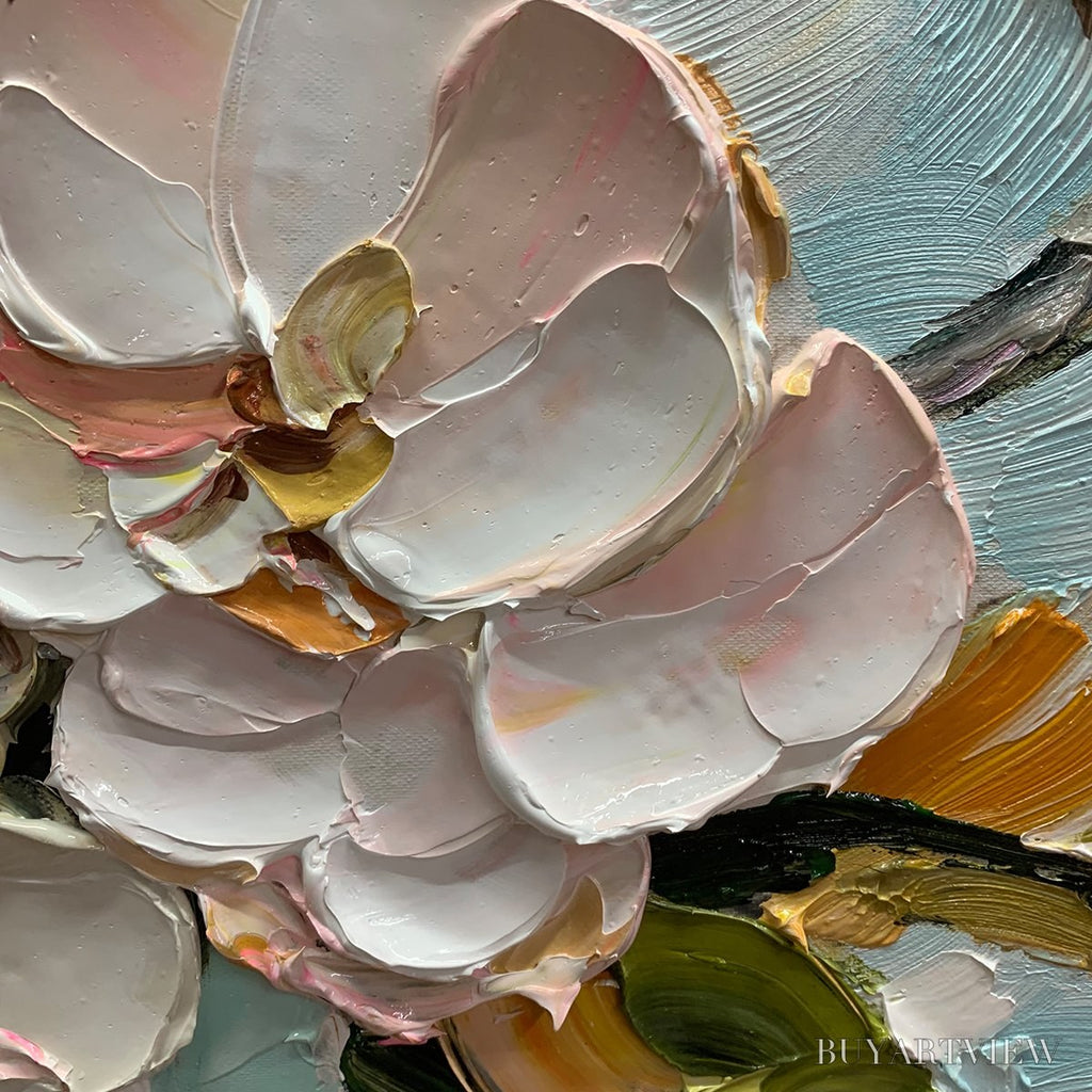 ARTOVITAS Blossom Serenade – Textured Impasto Floral Oil Painting - image 3