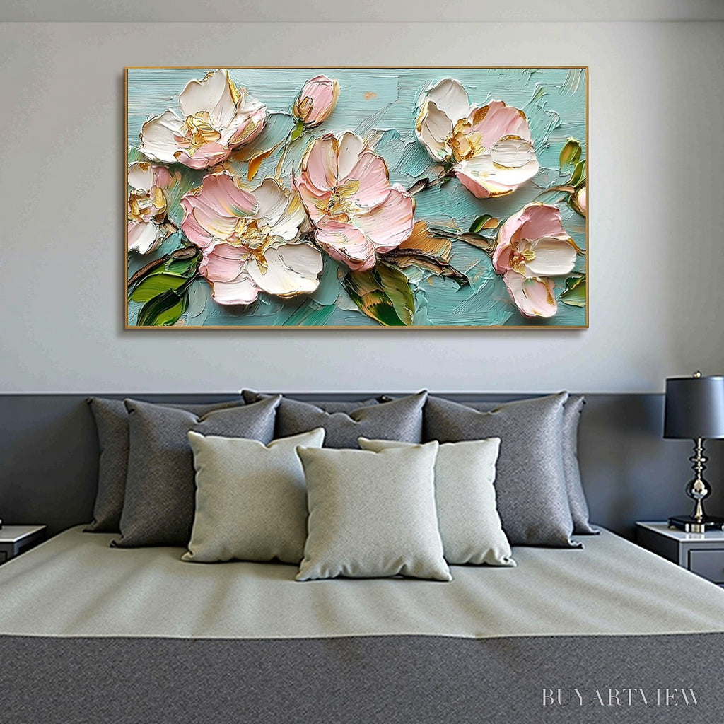 ARTOVITAS Blossom Serenade – Textured Impasto Floral Oil Painting - image 4