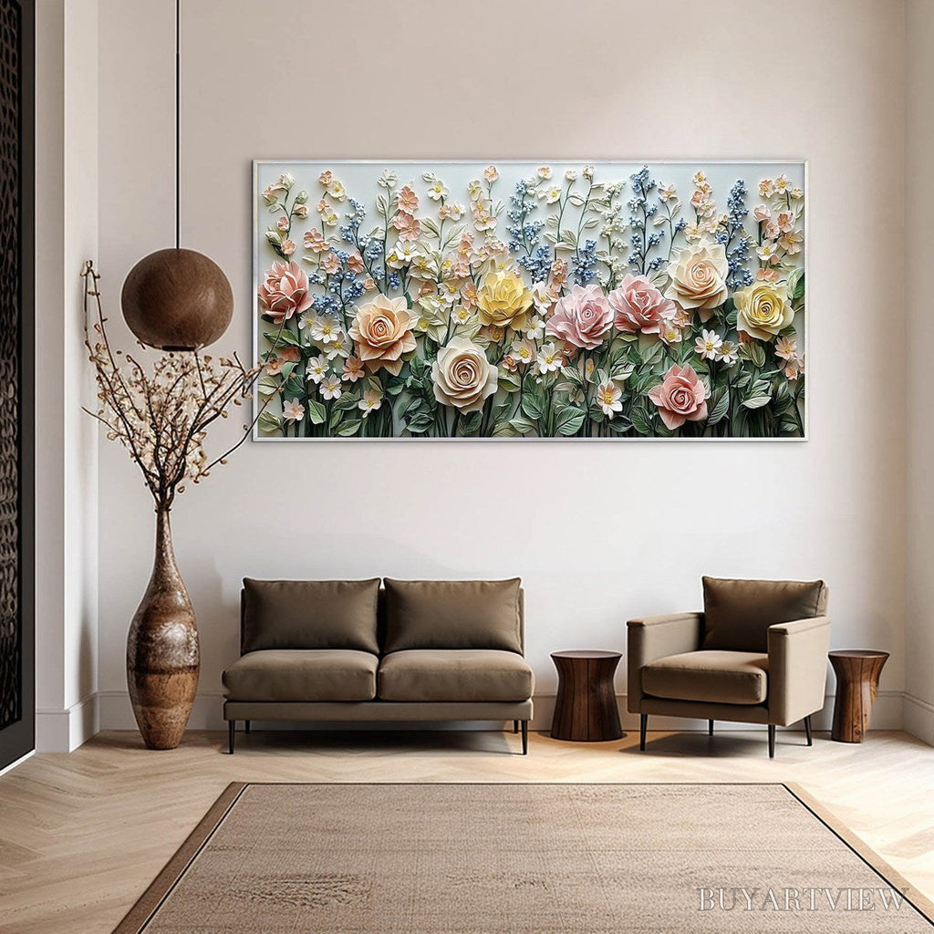 ARTOVITAS Garden Rhapsody – Textured Floral Oil Painting - image 2