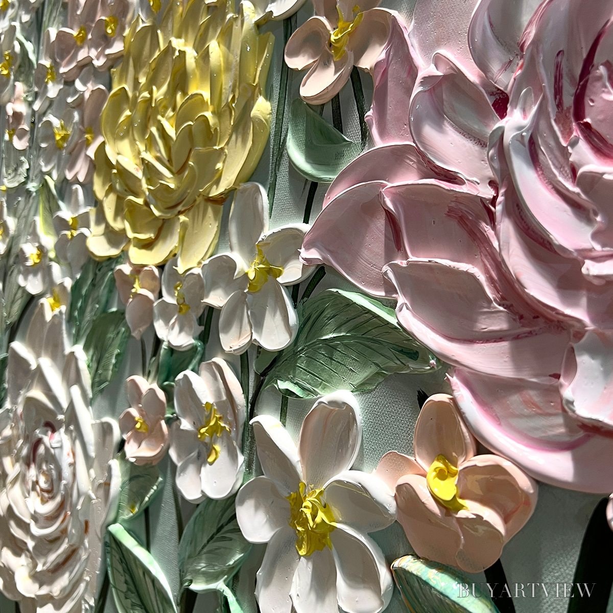 ARTOVITAS Garden Rhapsody – Textured Floral Oil Painting - image 3