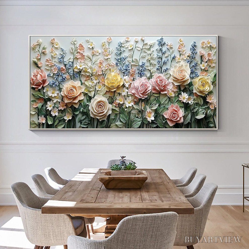 ARTOVITAS Garden Rhapsody – Textured Floral Oil Painting - image 4