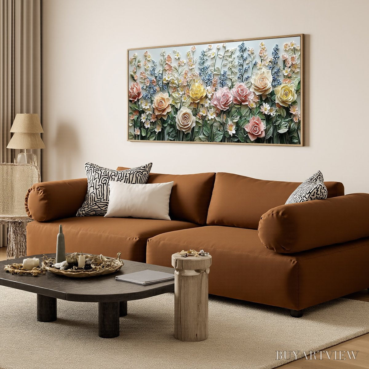 ARTOVITAS Garden Rhapsody – Textured Floral Oil Painting - image 5