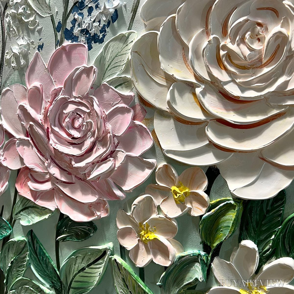ARTOVITAS Garden Rhapsody – Textured Floral Oil Painting - image 6
