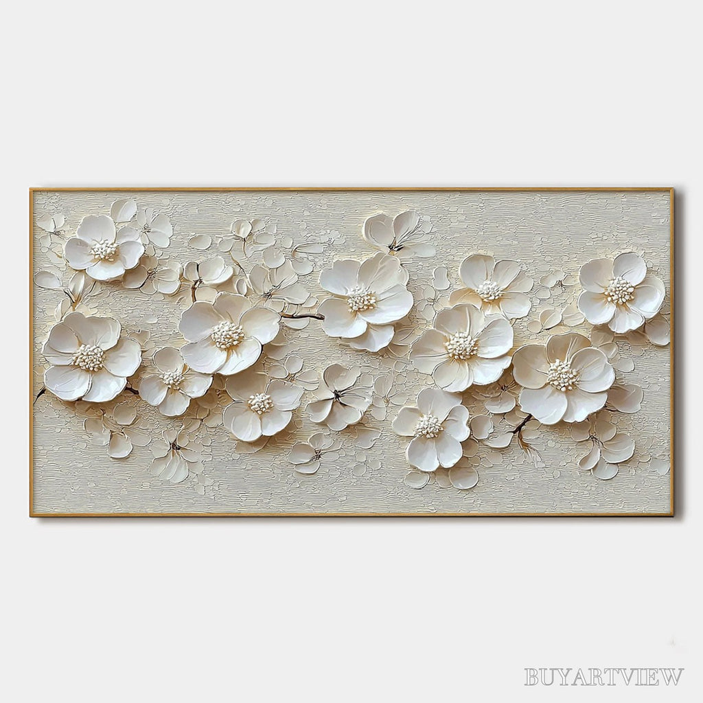 ARTOVITAS Blossom Serenade – Textured Floral Oil Painting - image 1