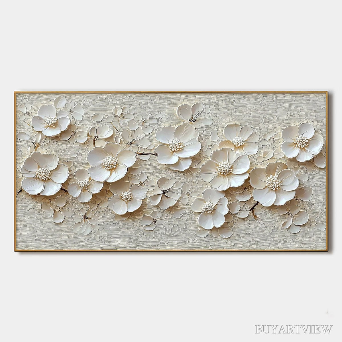 ARTOVITAS Blossom Serenade – Textured Floral Oil Painting - image 1