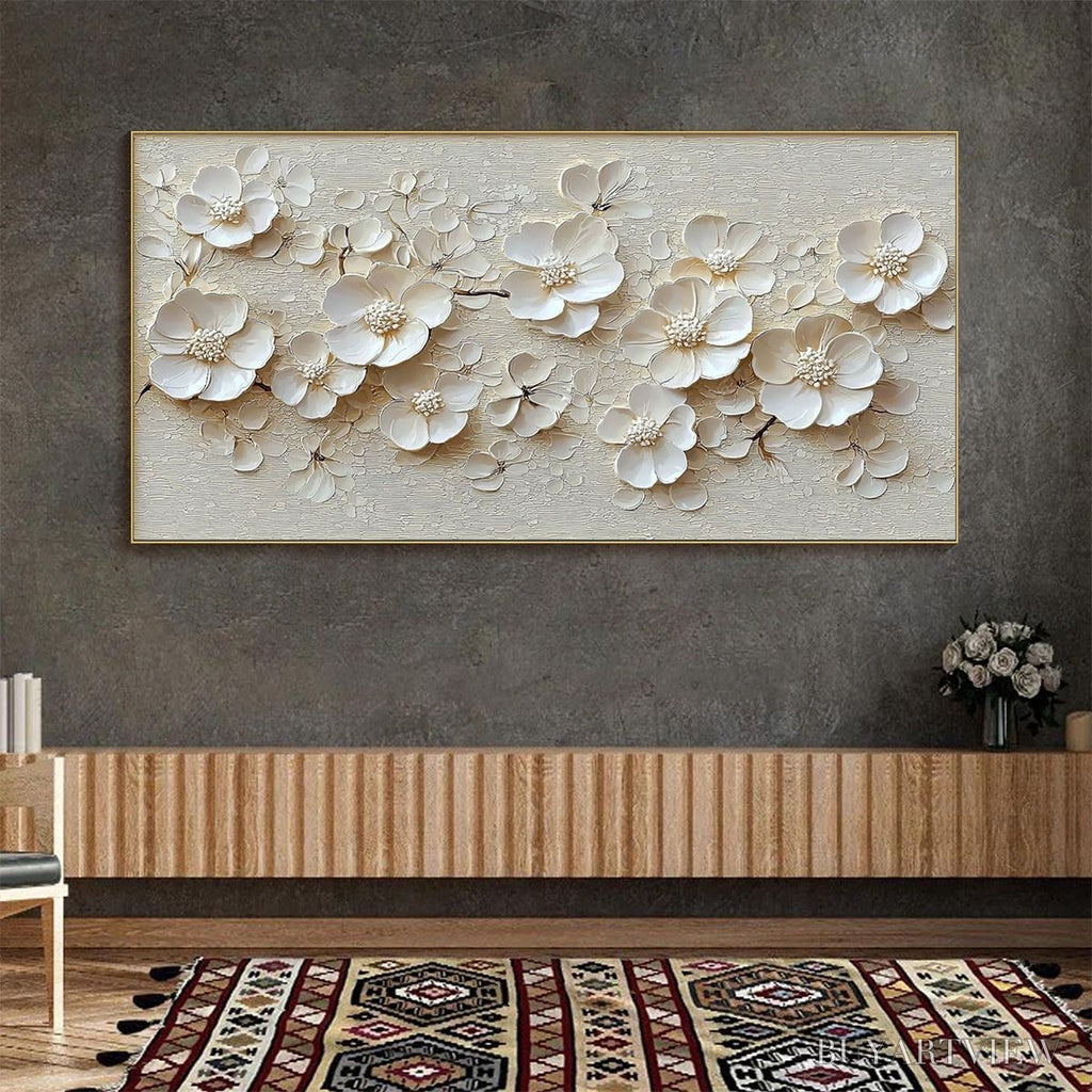 ARTOVITAS Blossom Serenade – Textured Floral Oil Painting - image 2