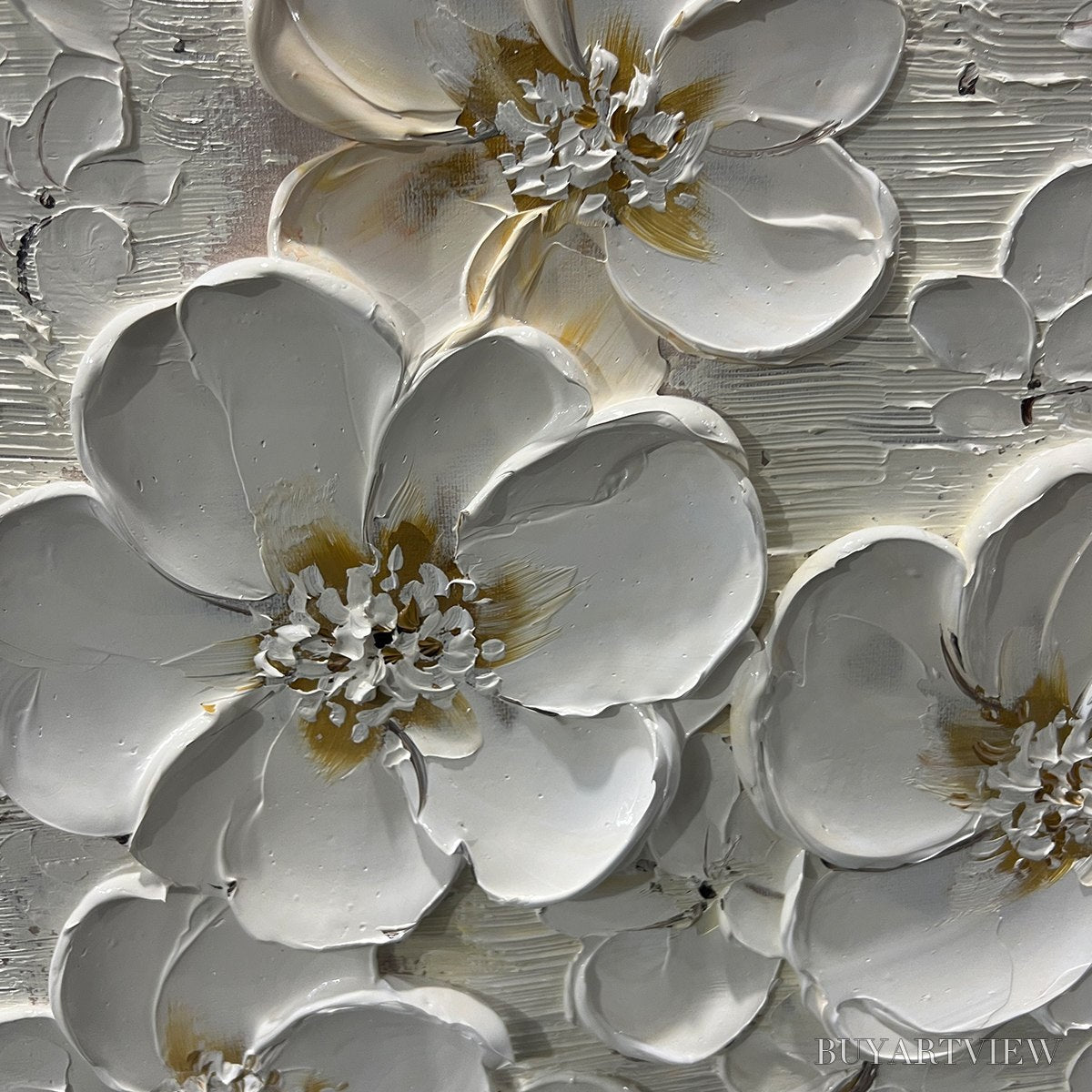 ARTOVITAS Blossom Serenade – Textured Floral Oil Painting - image 3