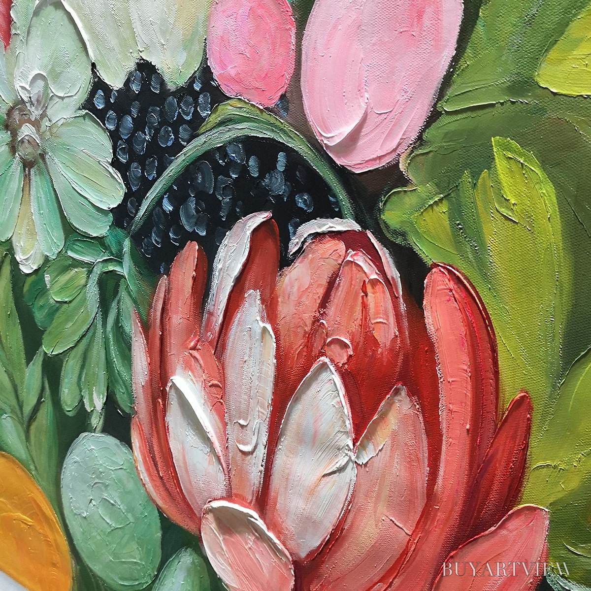 ARTOVITAS Garden'S Grace – Textured Floral Still Life Oil Painting - image 3