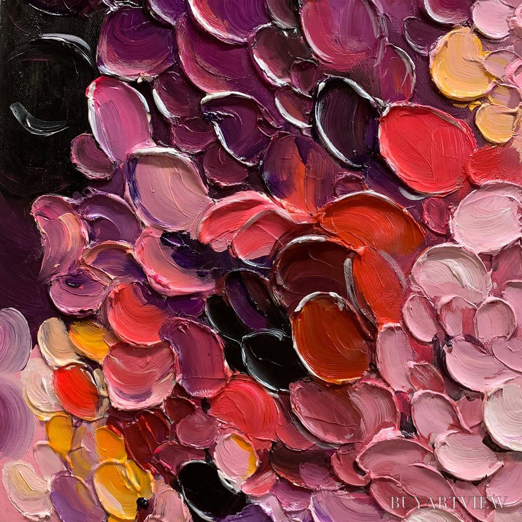 ARTOVITAS Rainbow Cascade – Textured Impasto Floral Oil Painting - image 6