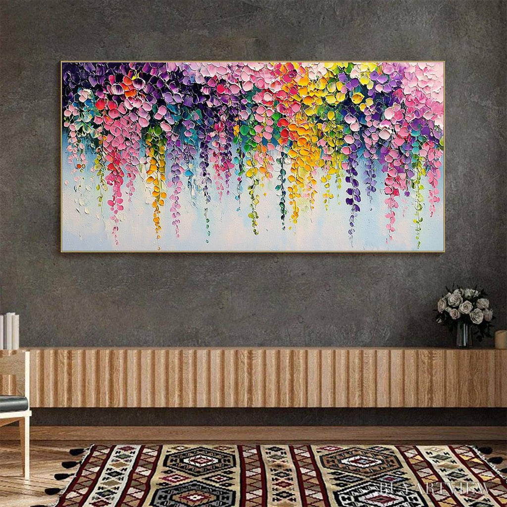 ARTOVITAS Cascade of Color – Textured Impasto Floral Oil Painting - image 2