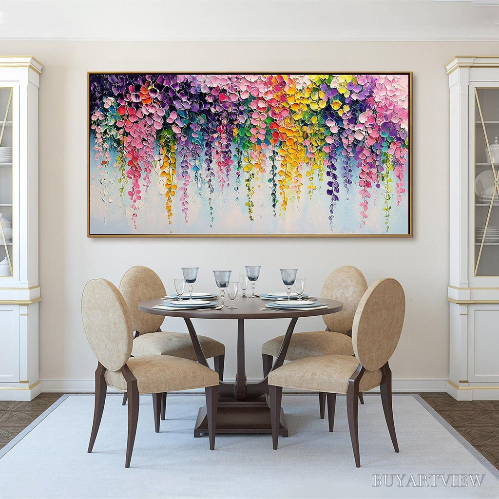 ARTOVITAS Cascade of Color – Textured Impasto Floral Oil Painting - image 5