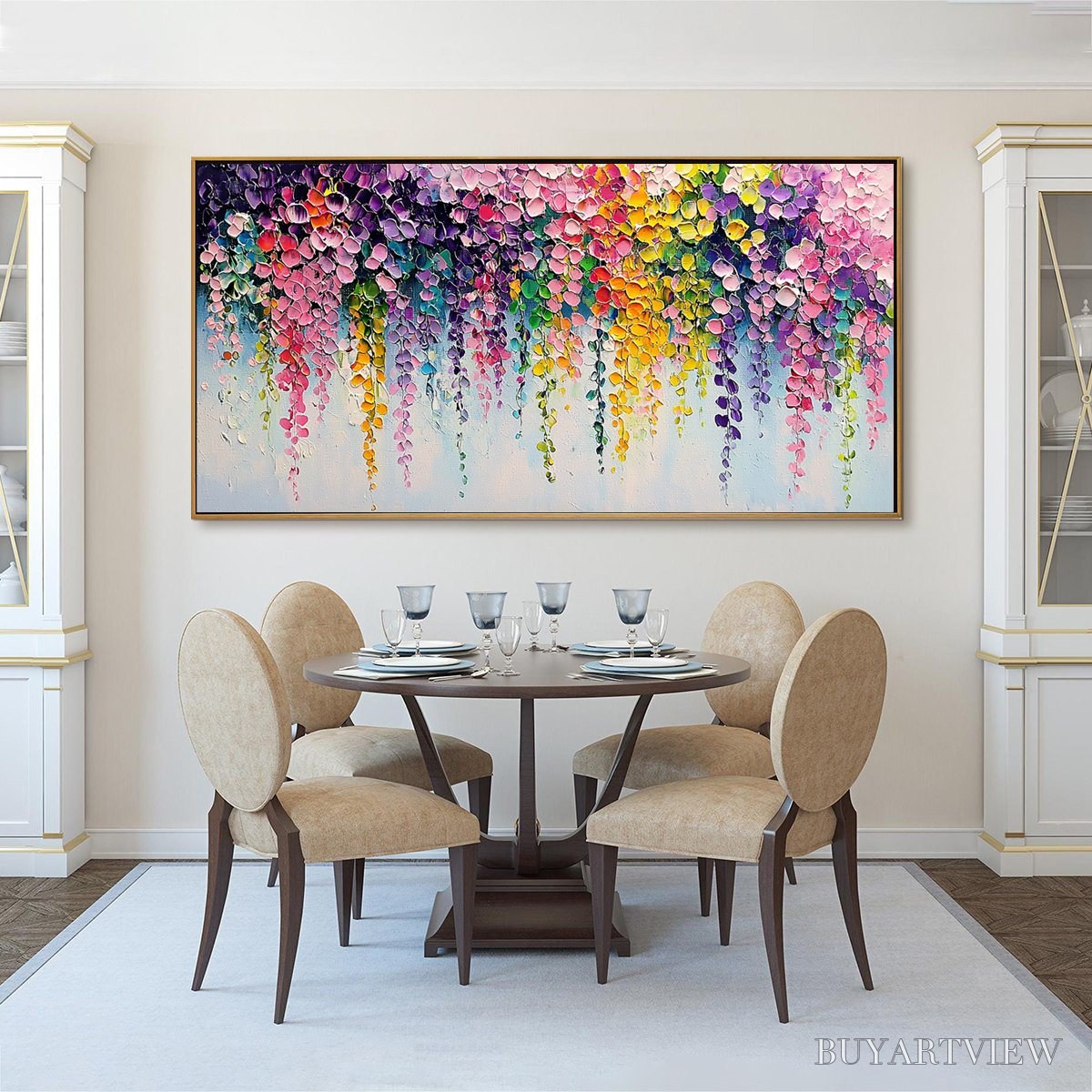 ARTOVITAS Cascade of Color – Textured Impasto Floral Oil Painting - image 5