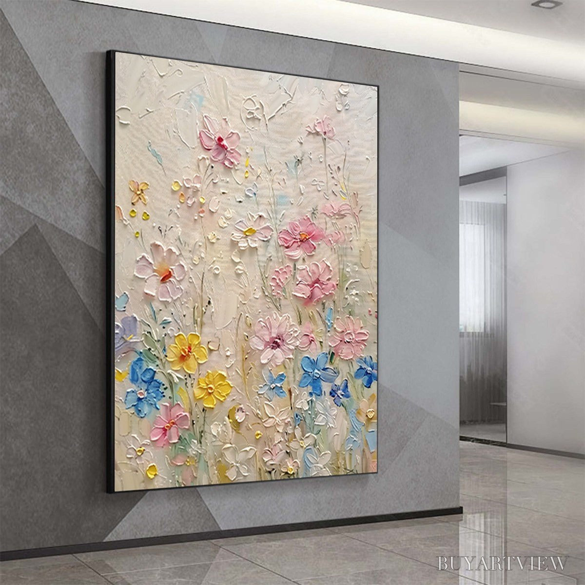 ARTOVITAS Whispering Meadow – Textured Floral Impasto Oil Painting - image 4
