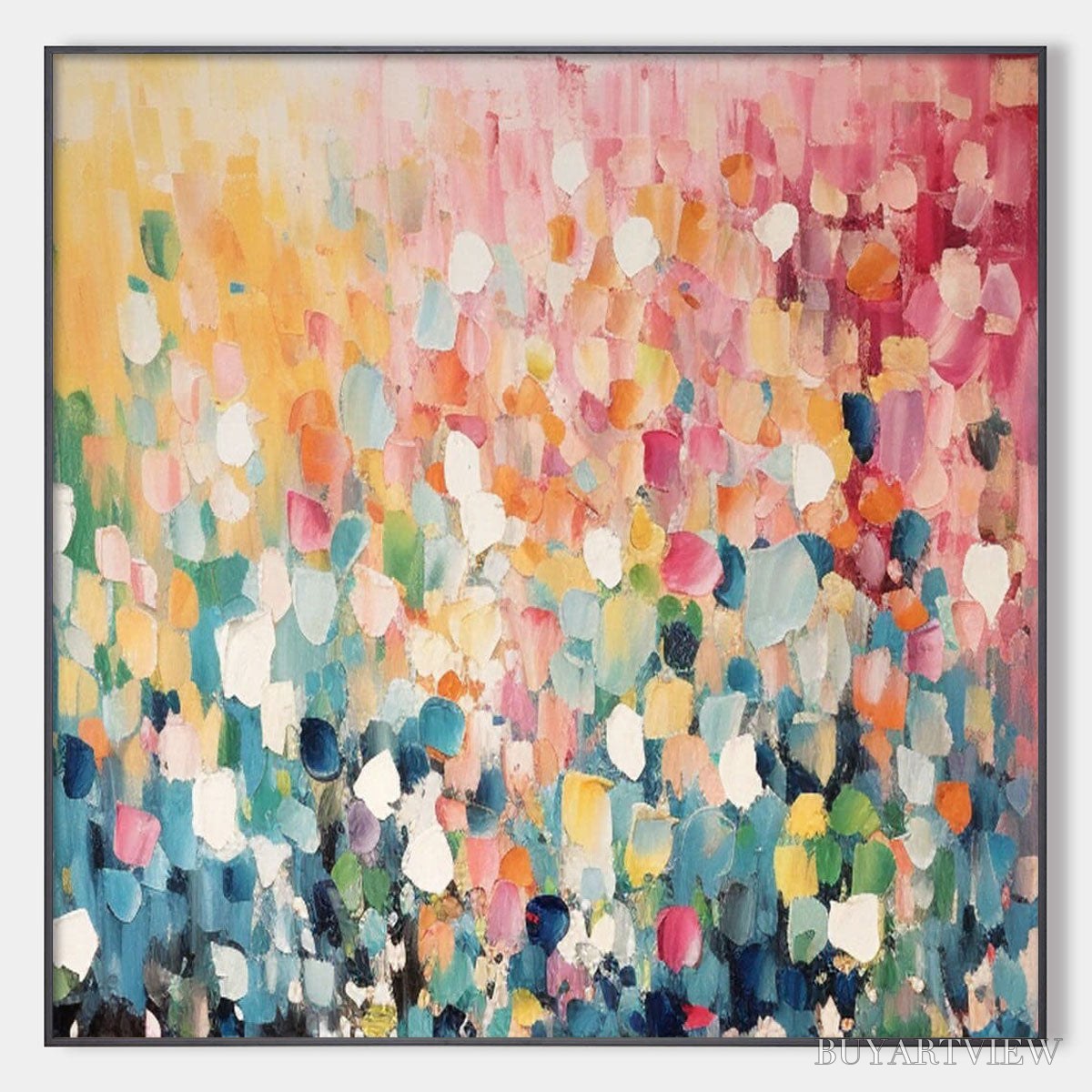 ARTOVITAS Wild Bloom – Textured Abstract Colorful Floral Landscape Oil Painting - image 1