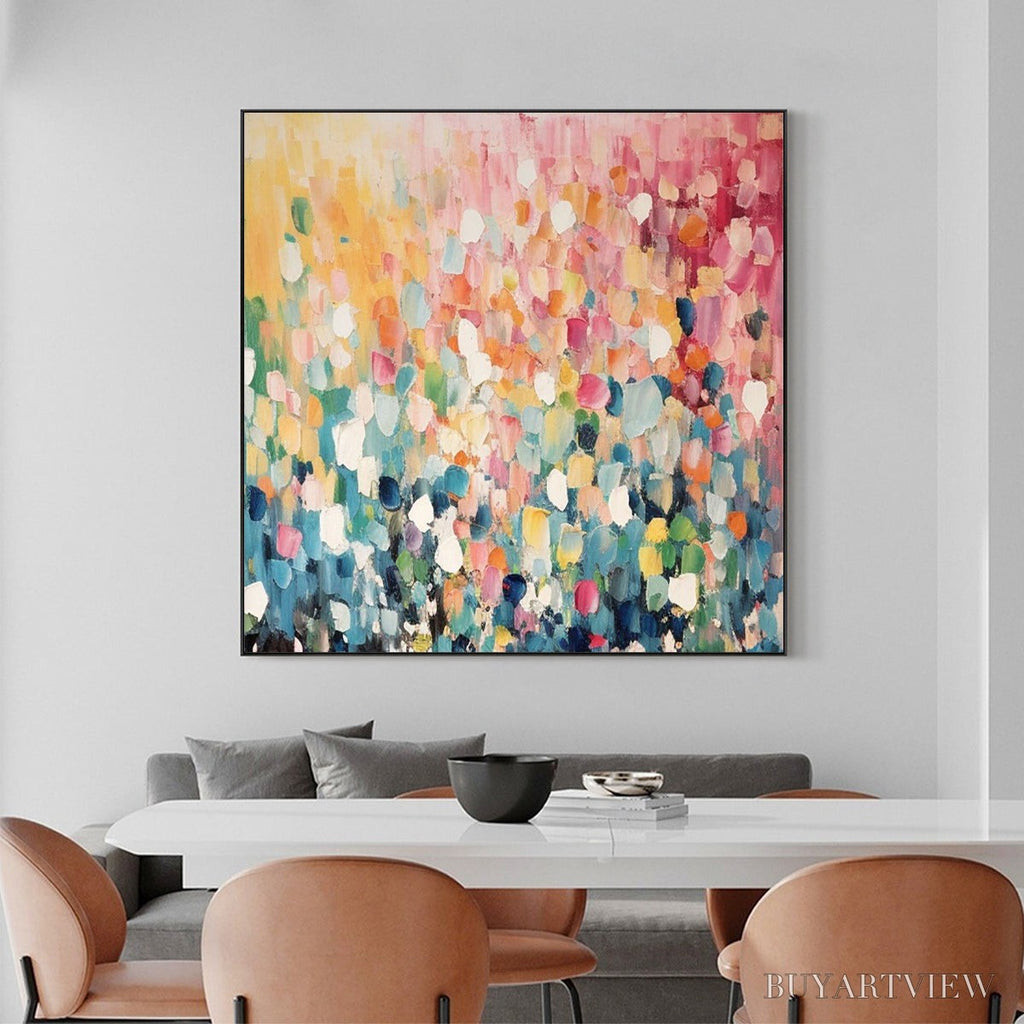 ARTOVITAS Wild Bloom – Textured Abstract Colorful Floral Landscape Oil Painting - image 2