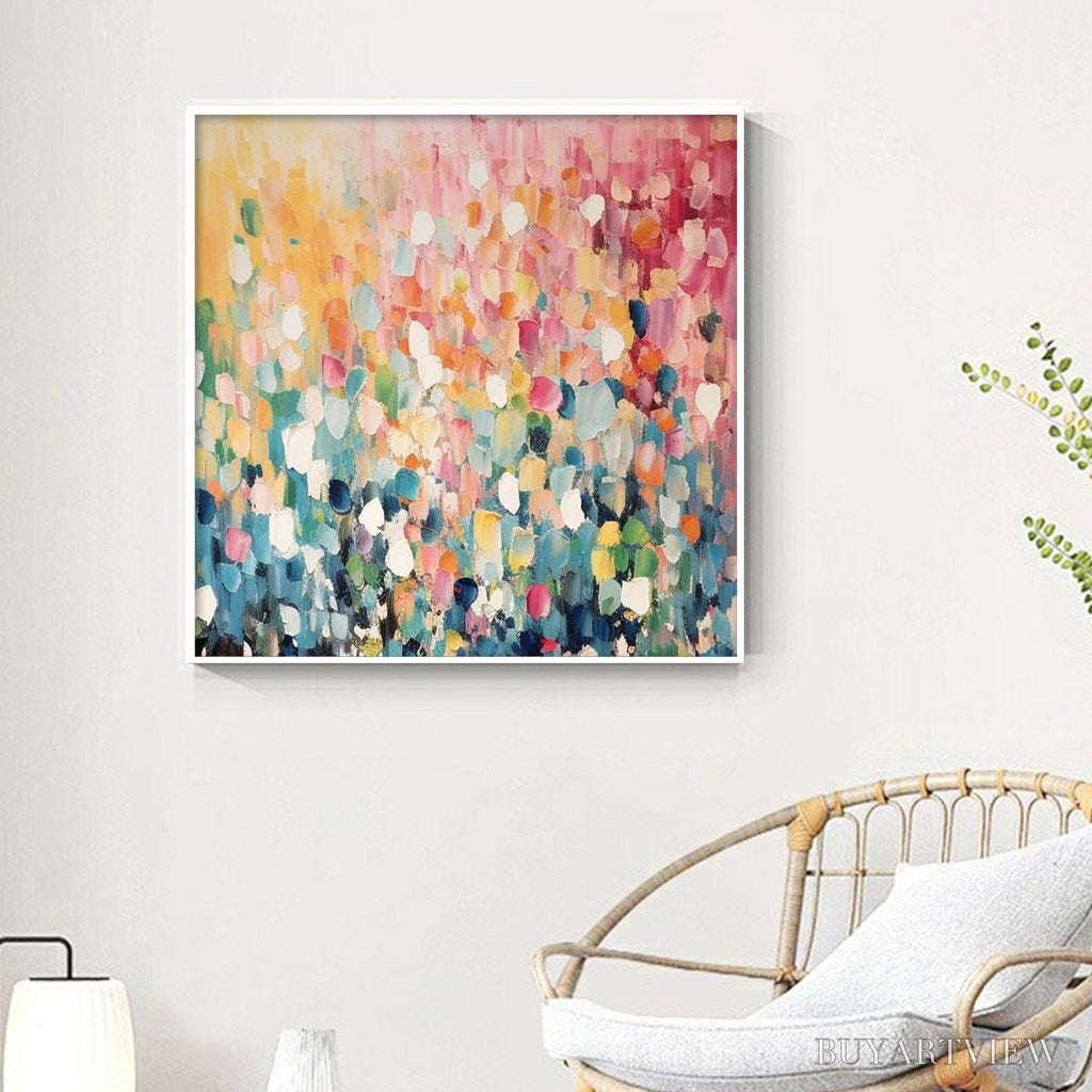 ARTOVITAS Wild Bloom – Textured Abstract Colorful Floral Landscape Oil Painting - image 4