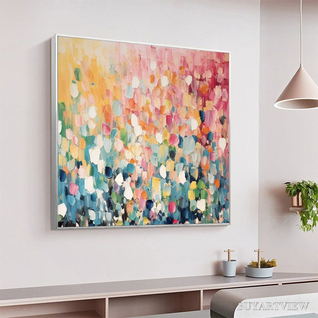 ARTOVITAS Wild Bloom – Textured Abstract Colorful Floral Landscape Oil Painting - image 6