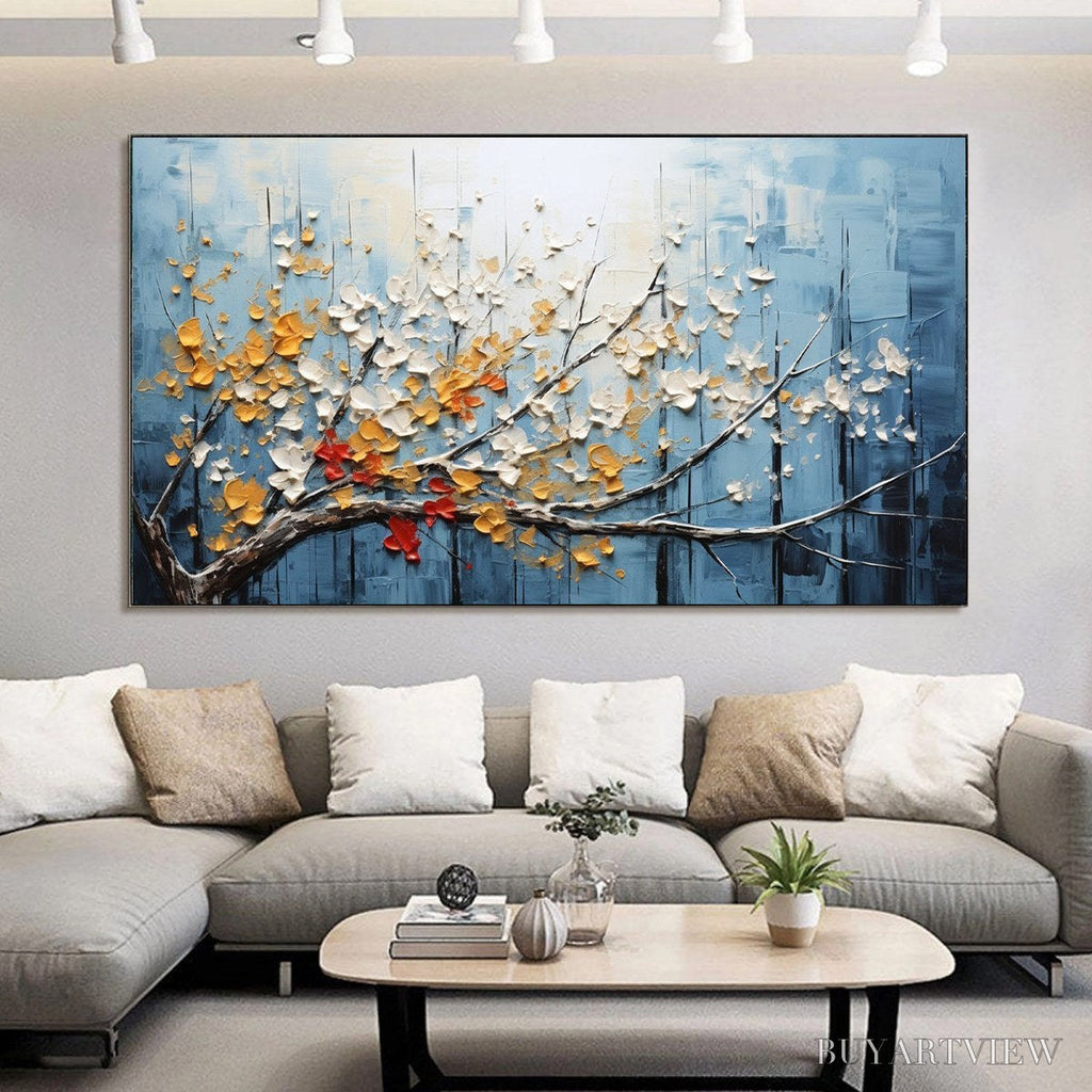 ARTOVITAS Blossoming Branch – Textured Floral Oil Painting - image 2