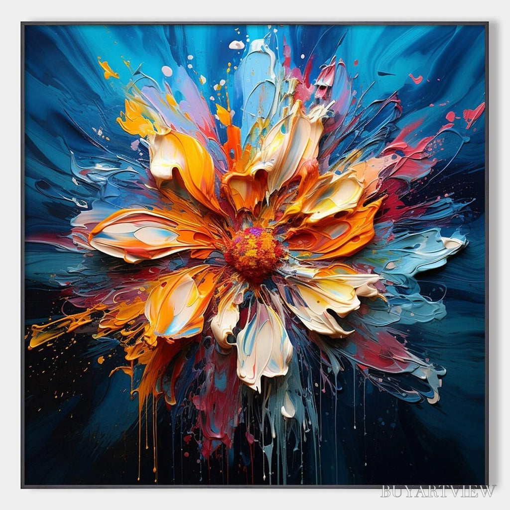 ARTOVITAS Blooming Burst – Textured Impasto Floral Oil Painting - image 1