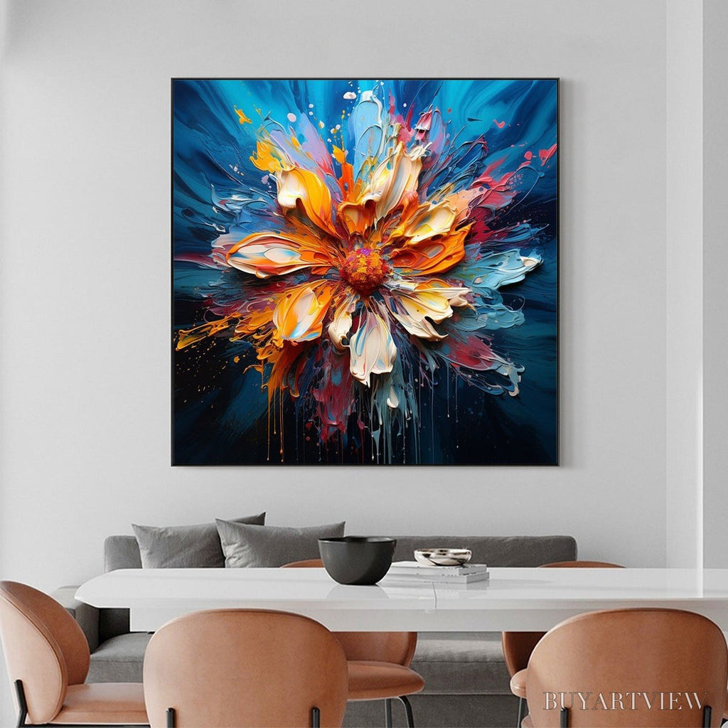 ARTOVITAS Blooming Burst – Textured Impasto Floral Oil Painting - image 2