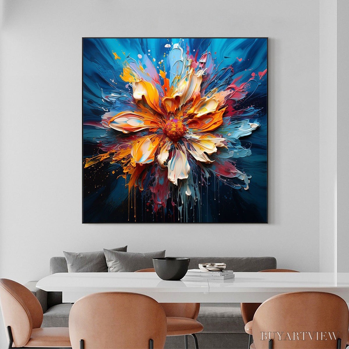 ARTOVITAS Blooming Burst – Textured Impasto Floral Oil Painting - image 2