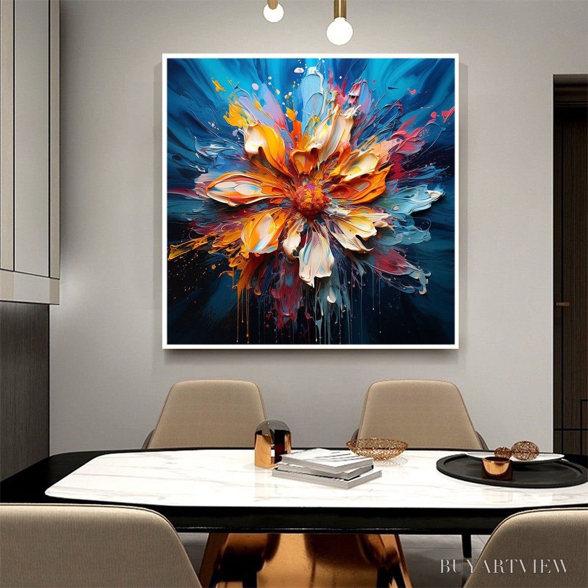 ARTOVITAS Blooming Burst – Textured Impasto Floral Oil Painting - image 4