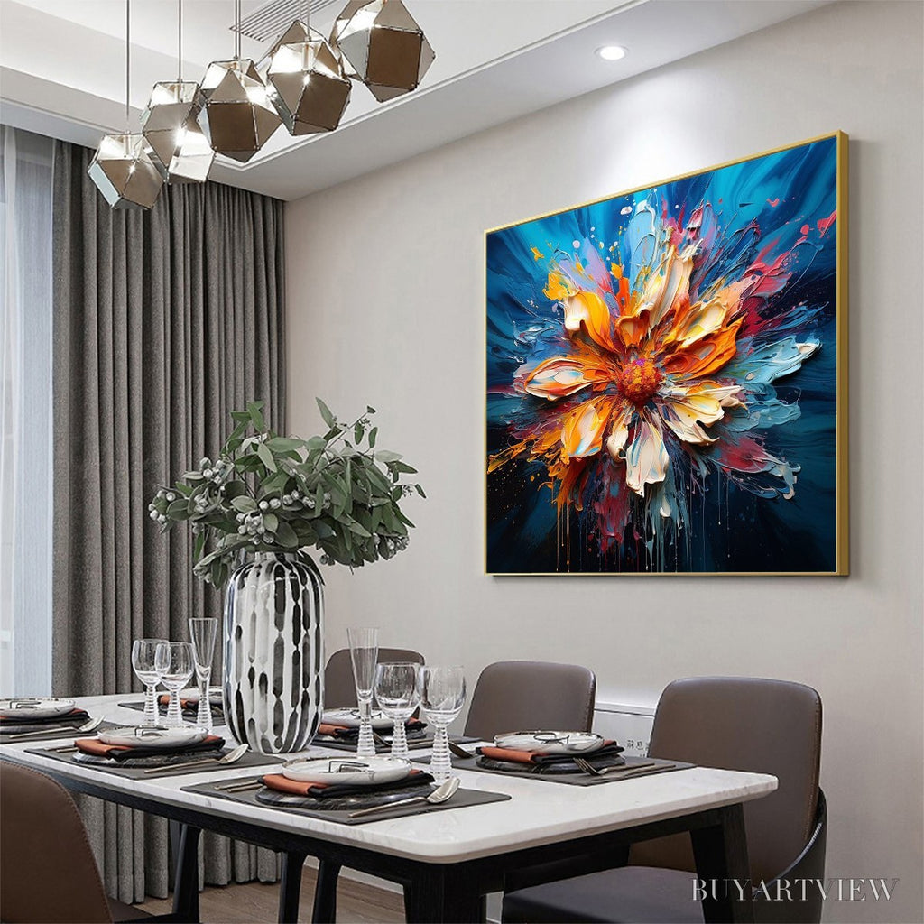 ARTOVITAS Blooming Burst – Textured Impasto Floral Oil Painting - image 6