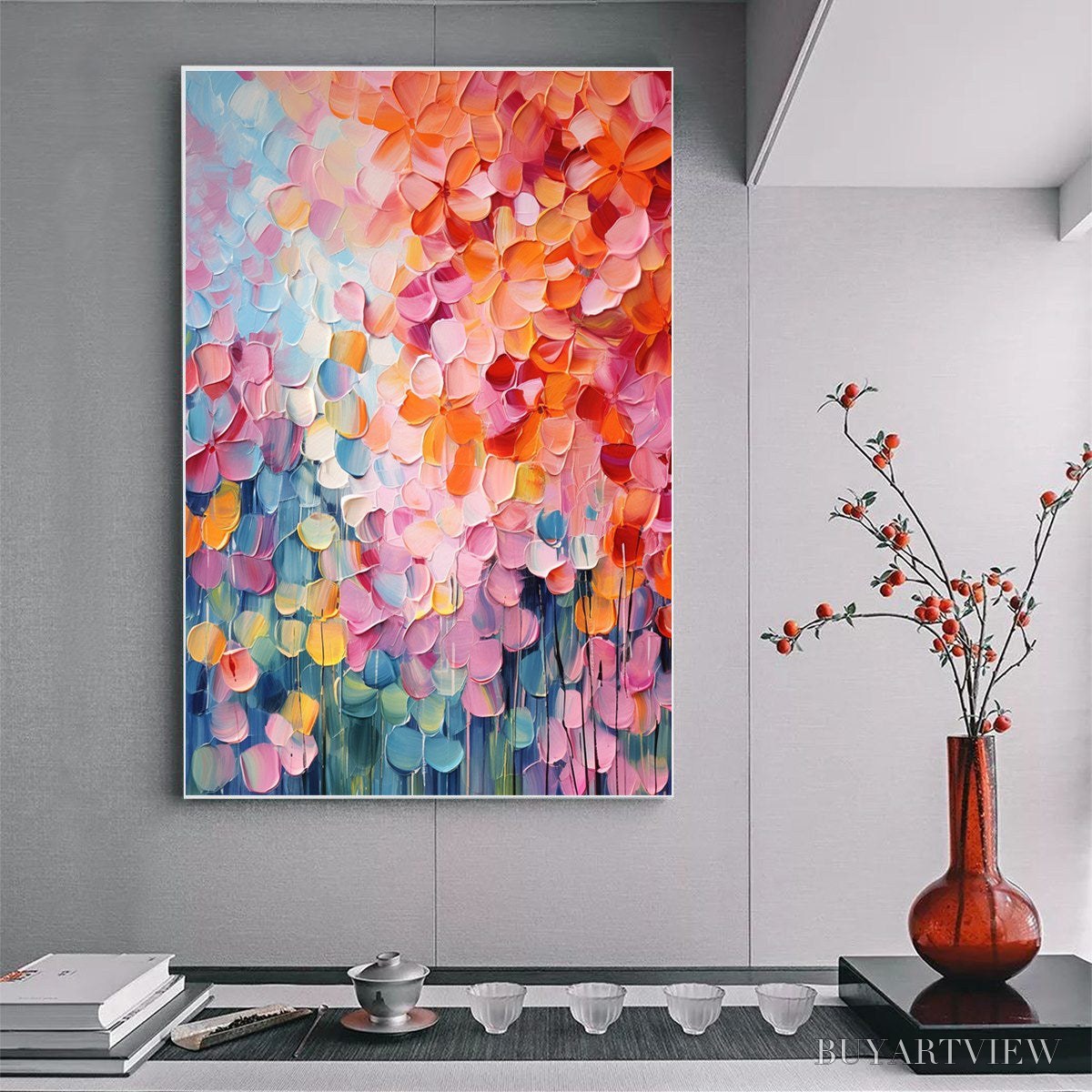 ARTOVITAS Blooming Rhapsody – Textured Impasto Floral Oil Painting - image 5