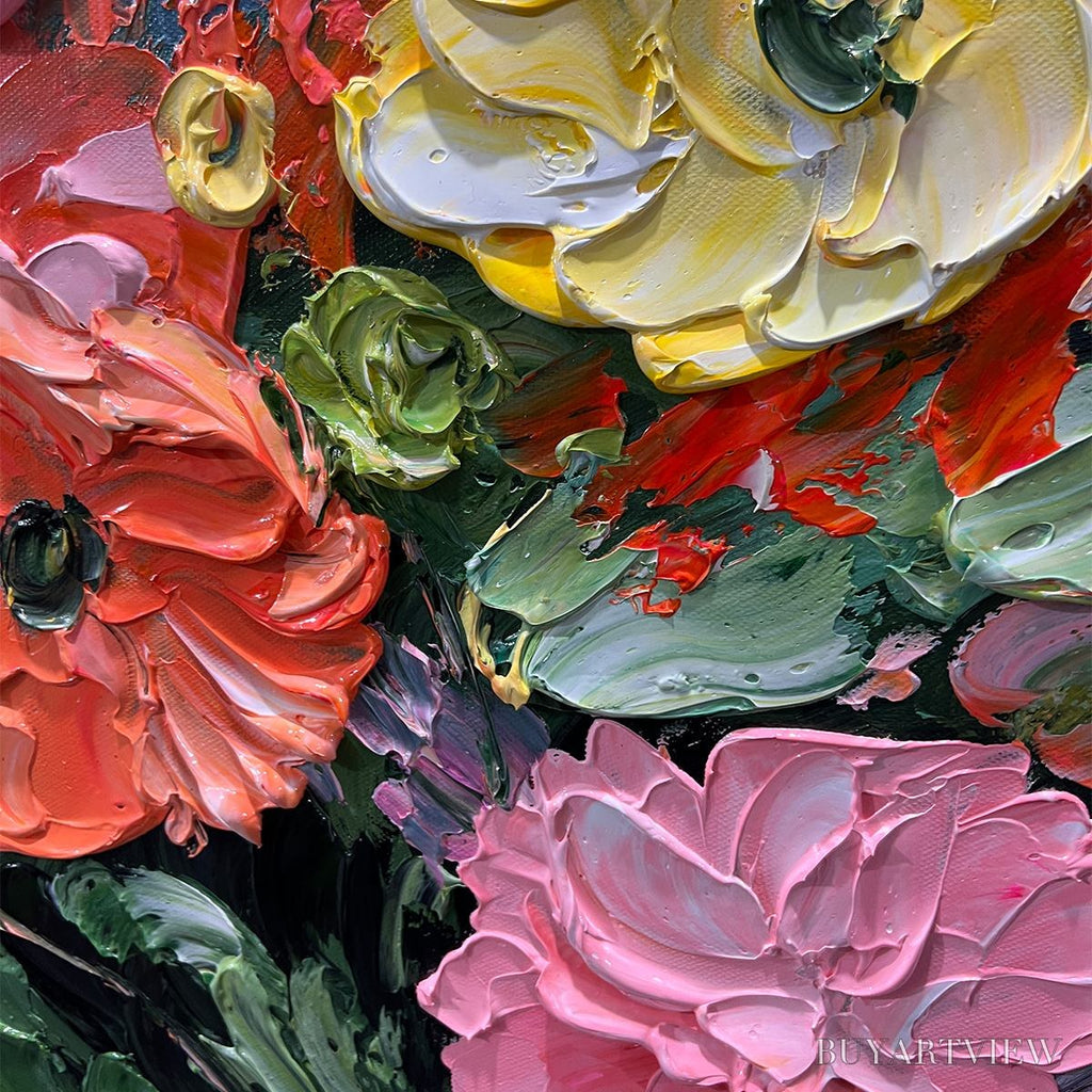 ARTOVITAS Blooming Bouquet – Textured Floral Oil Painting - image 3