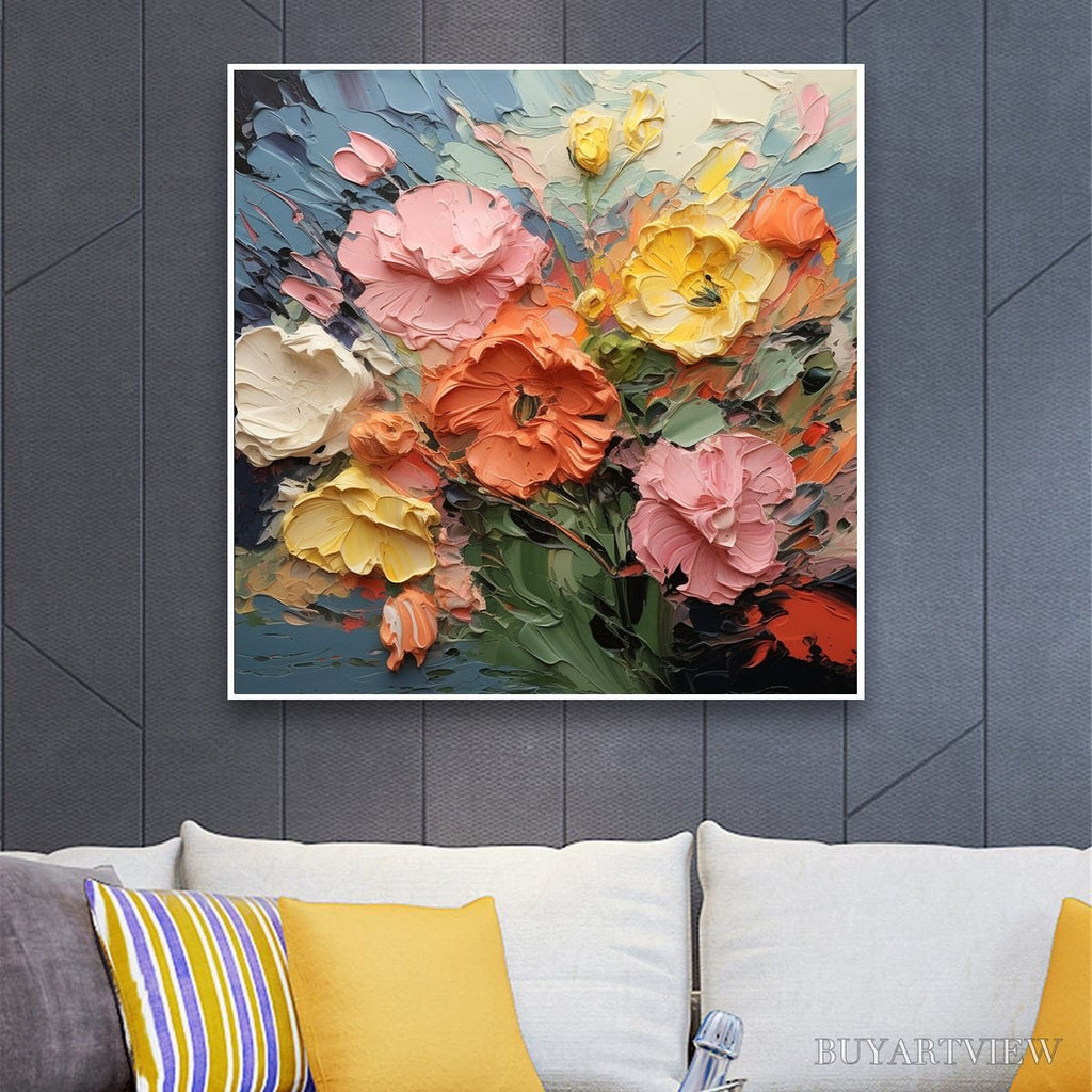ARTOVITAS Blooming Bouquet – Textured Floral Oil Painting - image 5