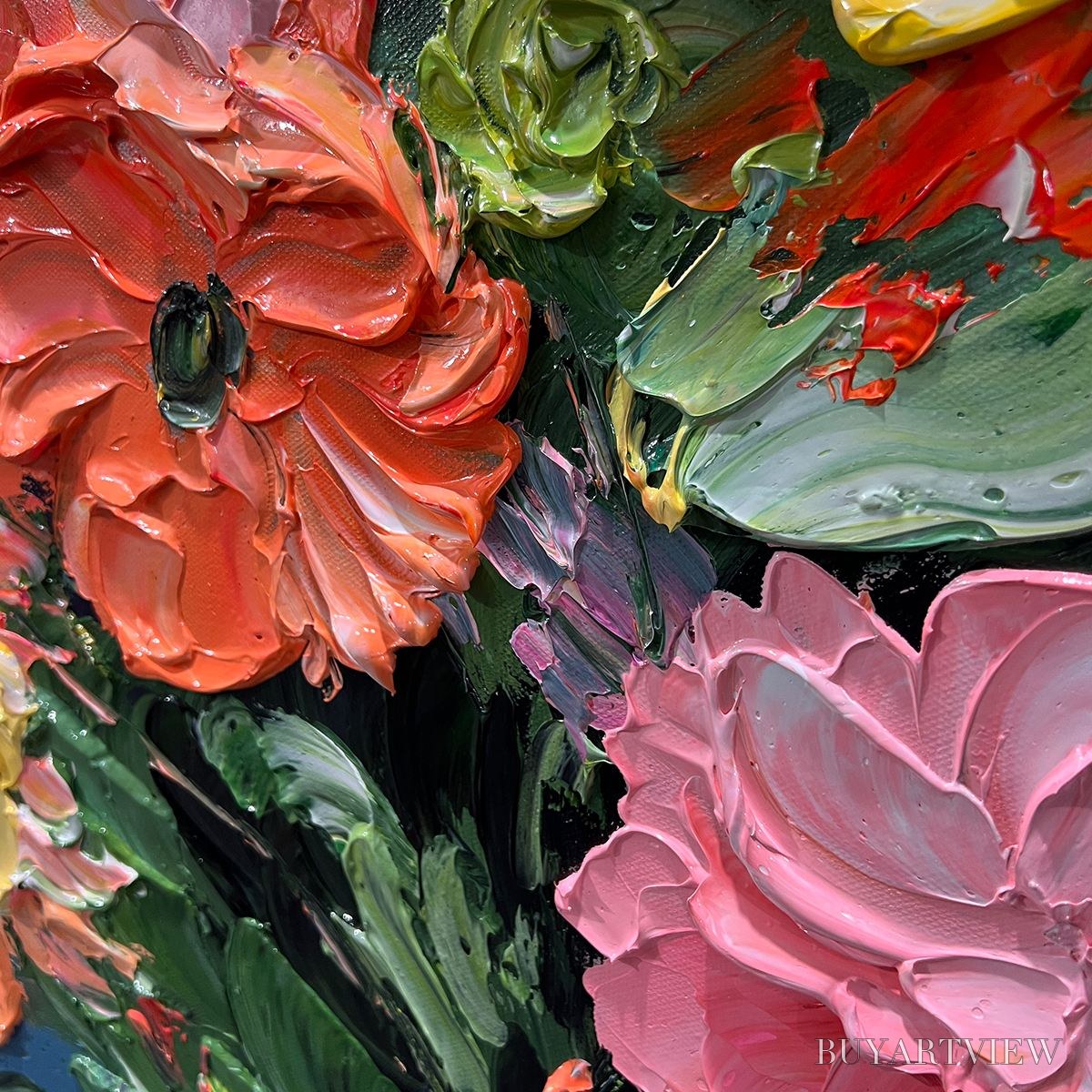 ARTOVITAS Blooming Bouquet – Textured Floral Oil Painting - image 6