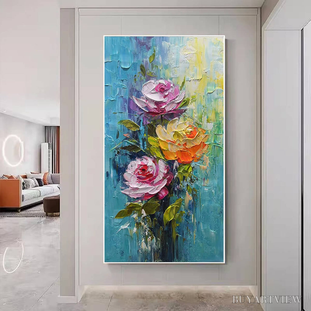 ARTOVITAS Chroma Roses – Colorful Roses Floral Impasto Oil Painting - image 2