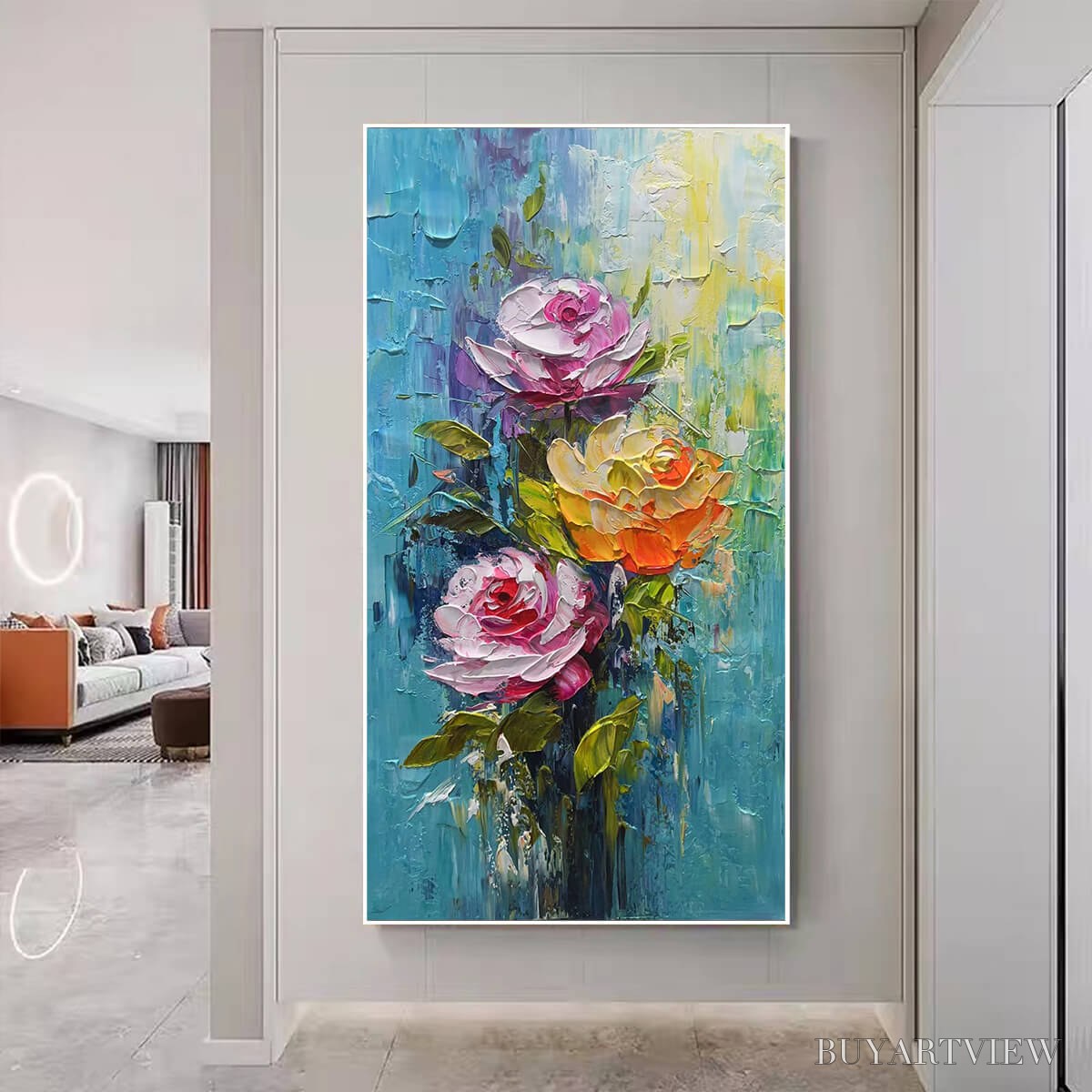ARTOVITAS Chroma Roses – Colorful Roses Floral Impasto Oil Painting - image 2
