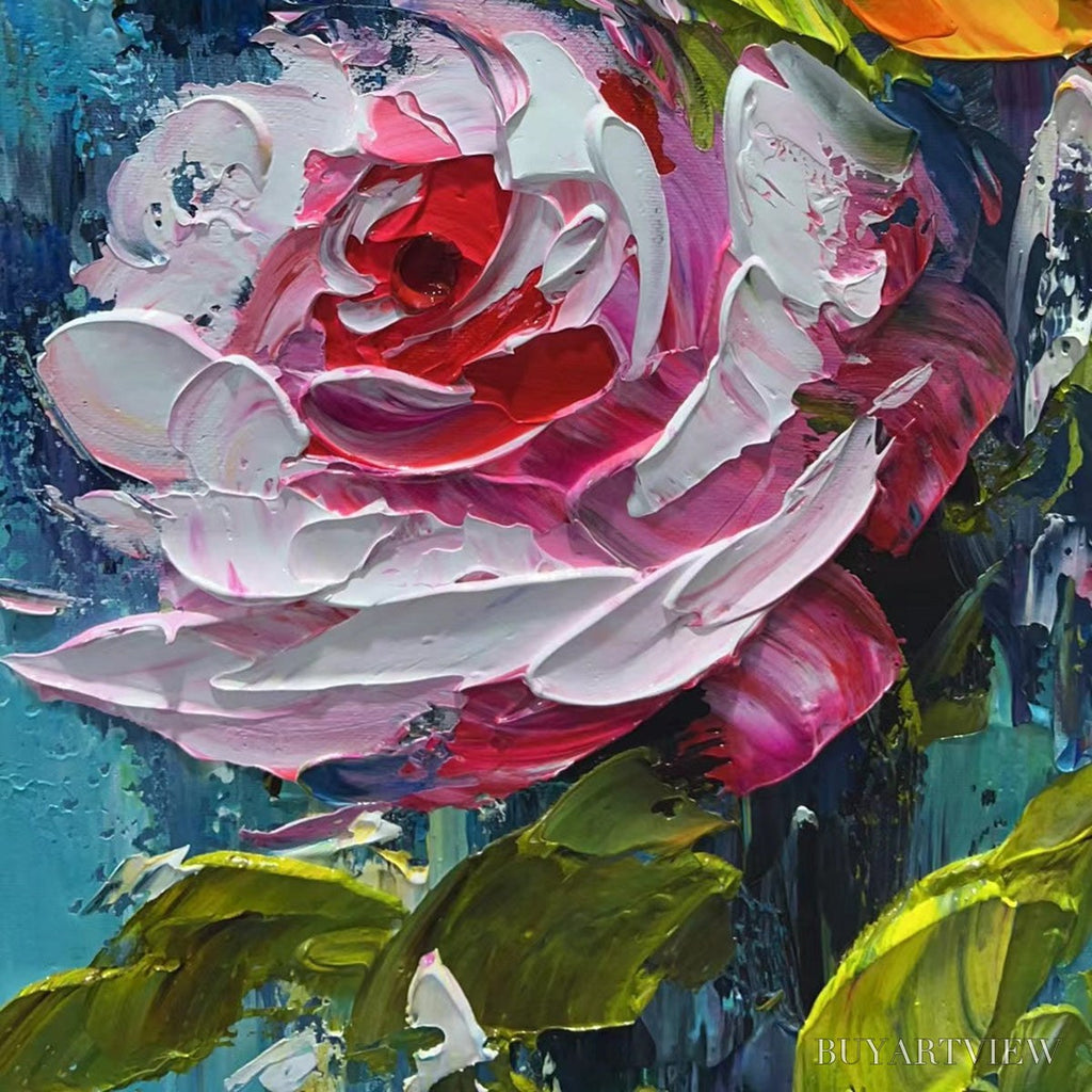ARTOVITAS Chroma Roses – Colorful Roses Floral Impasto Oil Painting - image 3