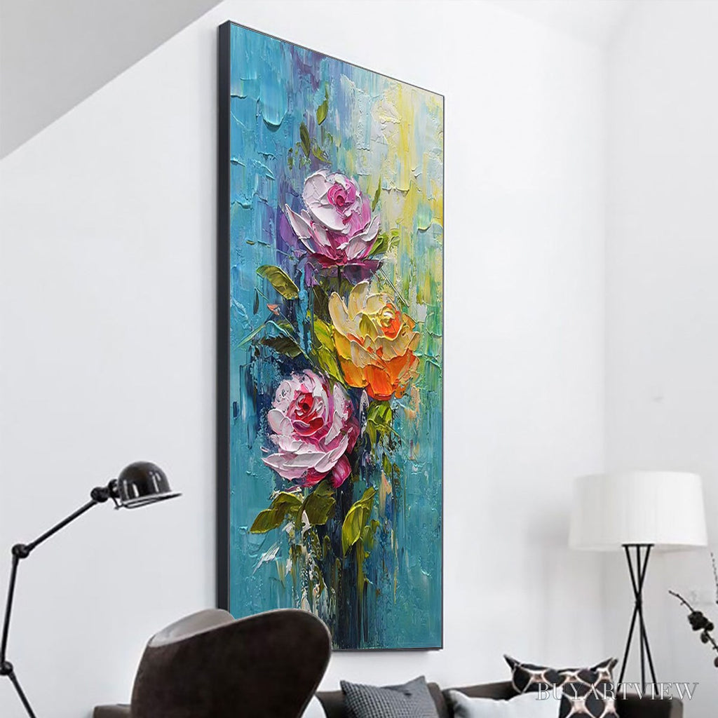 ARTOVITAS Chroma Roses – Colorful Roses Floral Impasto Oil Painting - image 4