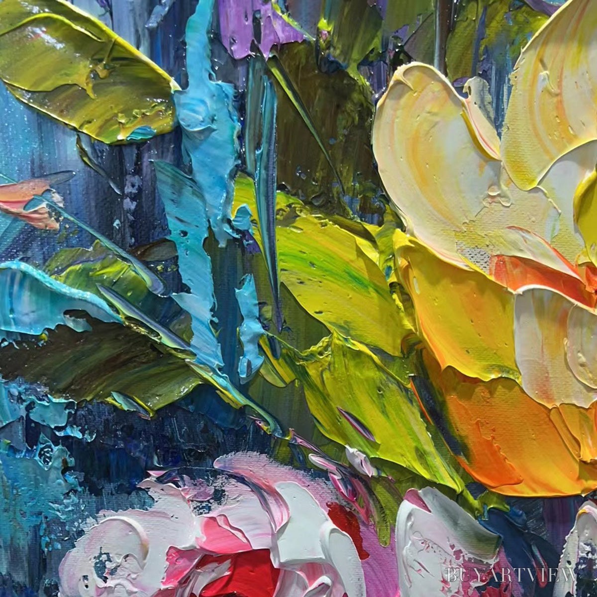ARTOVITAS Chroma Roses – Colorful Roses Floral Impasto Oil Painting - image 5