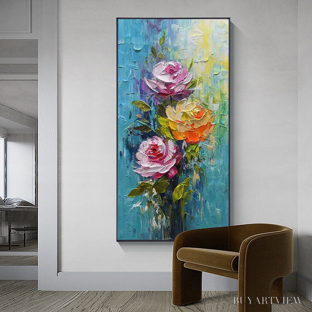 ARTOVITAS Chroma Roses – Colorful Roses Floral Impasto Oil Painting - image 6