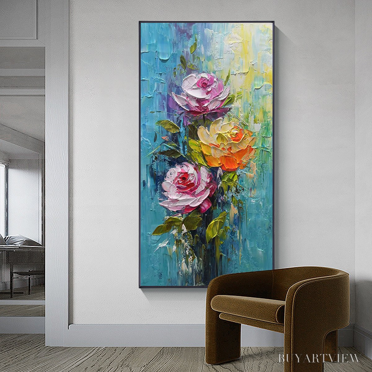 ARTOVITAS Chroma Roses – Colorful Roses Floral Impasto Oil Painting - image 6