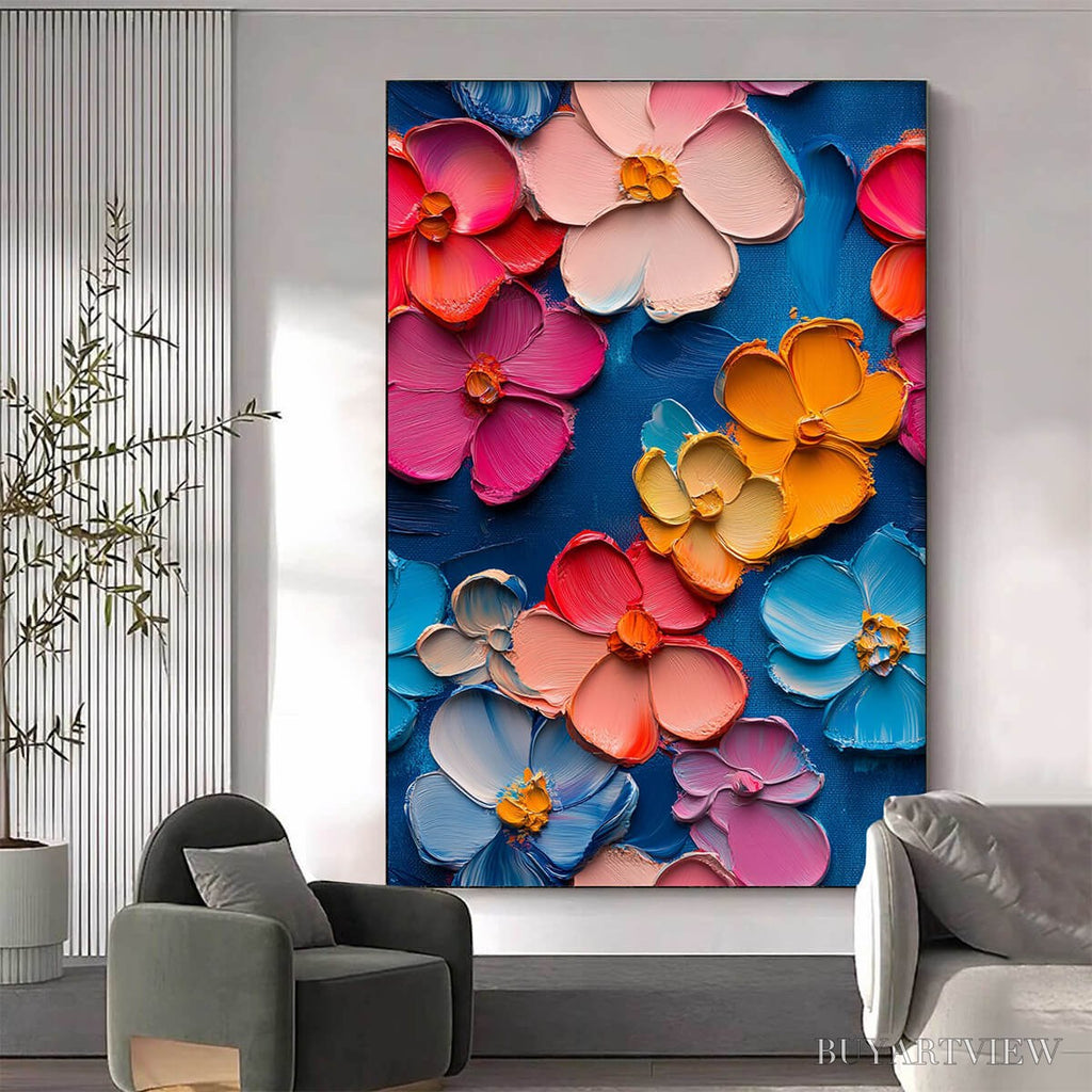ARTOVITAS Jewel Garden – Colorful Impasto Floral Oil Painting on Canvas - image 2
