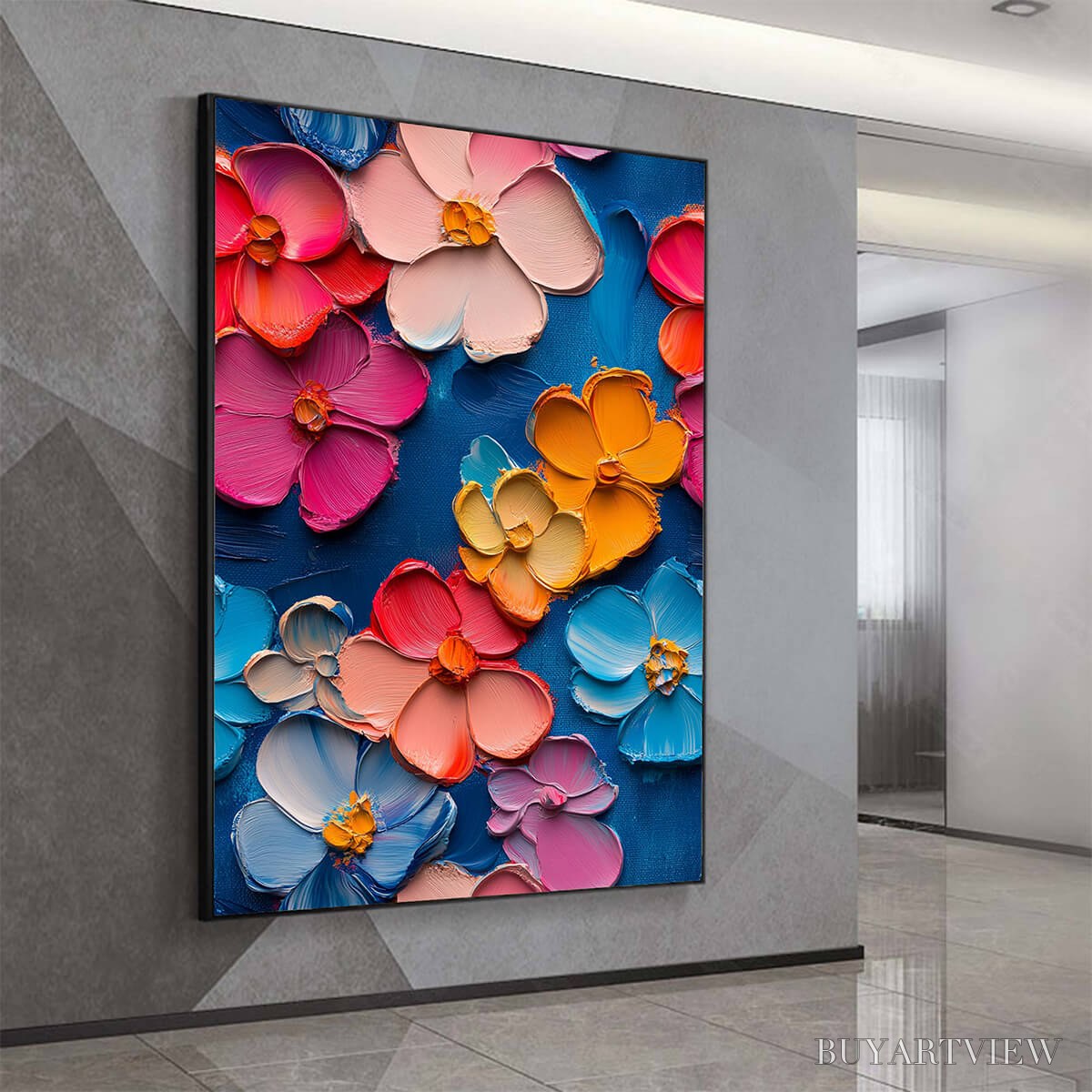 ARTOVITAS Jewel Garden – Colorful Impasto Floral Oil Painting on Canvas - image 3
